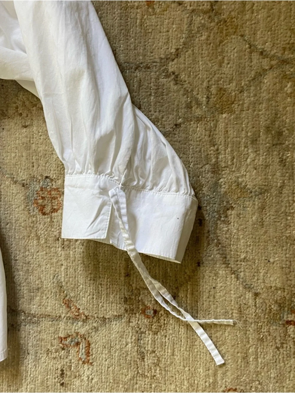 Anthropologie White Smocked Peplum Blouse